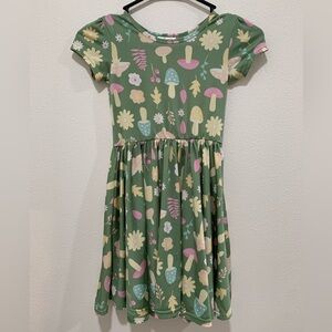 Dot Dot Smile Mushroom Print Cap Sleeve Dress